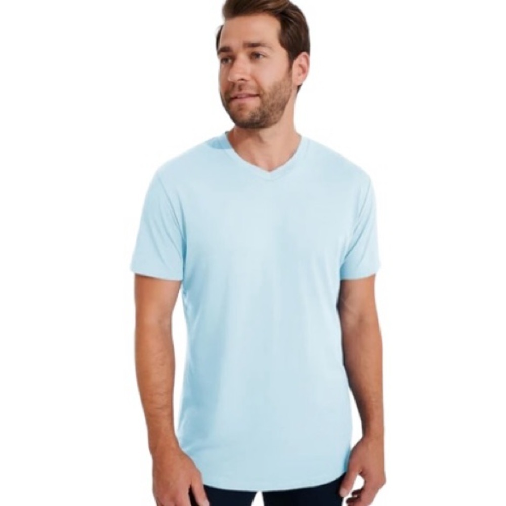 Swet Tailor Softest V‎ Neck Tee Men's XL Light Blue Short Sleeve New